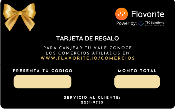 Tarjeta de regalo Flavorite